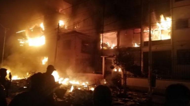 Tribunal electoral de Potosi en llamas