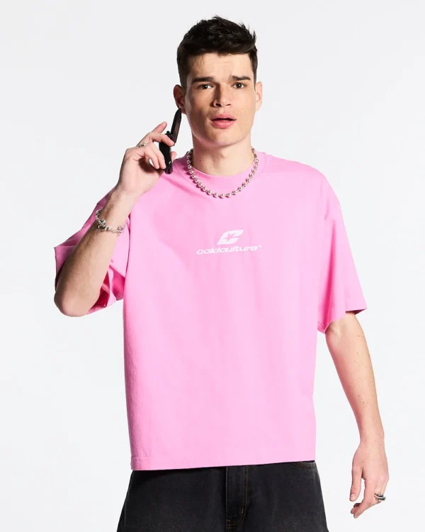 CURVED TEE FUCHSIA PINK